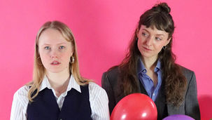 Writer and performer Helena Braithwaite as Baby (left) with Frankie Lipman as Bunny in F*ck Machine at Contact Theatre, Manchester. Pic: Izzy Baxter