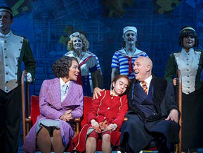 l-r Tanisha Mae Brown as Grace, Victoria Alsina as Annie and Alex Bourne as Warbucks in Annie. All pics: Paul Coltas.