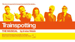 L-R: Robbie Scott, Frankie O'Connor, Yana Harris, Sheridan Townsley and Kieran Andrew in Trainspotting, The Musical