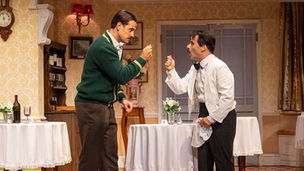 A battle of minds. Or perhaps not. Danny Bayne and Hemi Yeroham as Basil and Manuel in Fawlty Towers - The Play. Pics: Hugo Glendinning