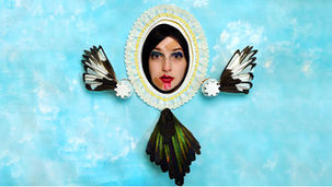 Performance artist Corinne in The Severed Wing, a performance streamed live from the artist's bed