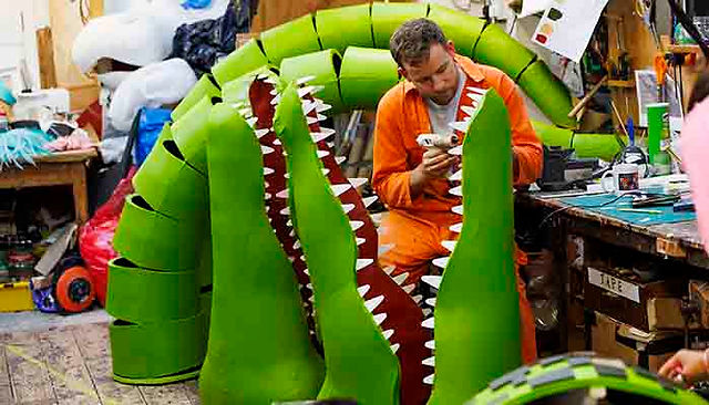 Some of the show's animals being created in co-director and puppet master Tony Olie's workshop. Pic Ellie Kurttz