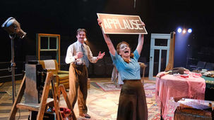 Lucy Keirl and Tom Babbage milk the applause (in the nicest possible way) in Murder for Two. All pics: Tony Bartholomew