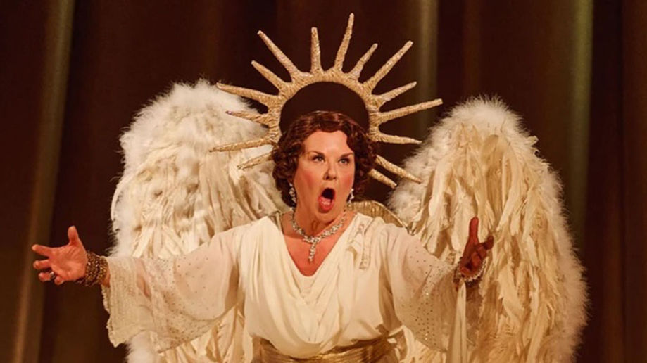 Terrifically tone-deaf: Wendi Peters as Florence Foster Jenkins in Glorious. Pic: Chris Davis