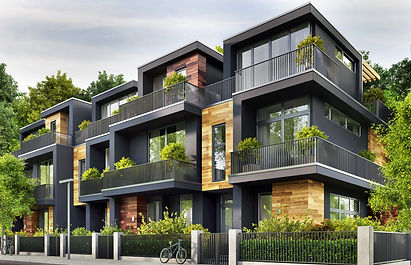 Black apartment building
