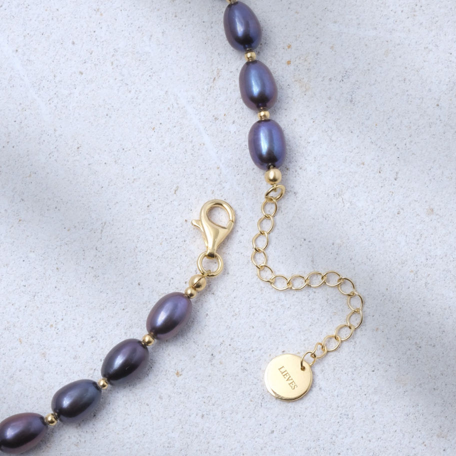 Handcrafted Freshwater Black  Pearl Choker