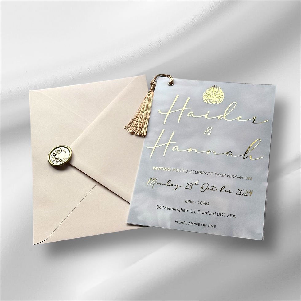 Thumbnail: Floral Tasseled Wedding Invitation 