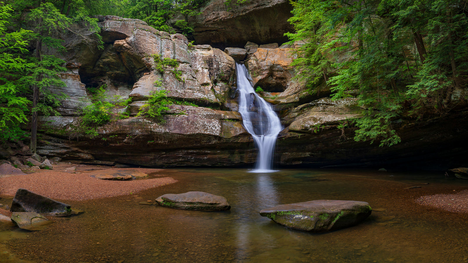 Cedar Falls, Hocking Hills, Ohio. Large format landscape photography prints and wall art for sale.