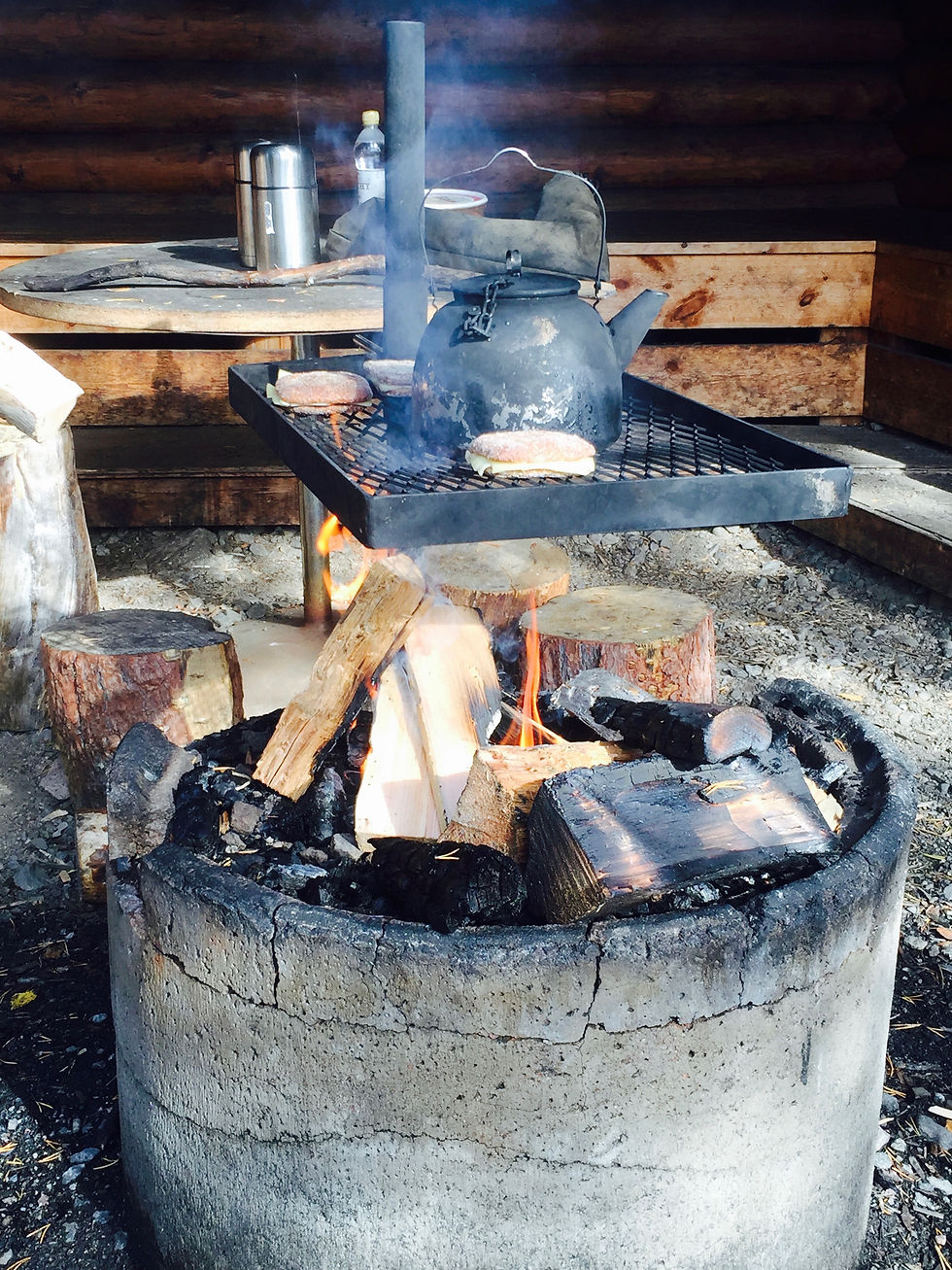 Tea & Grilled Cheese on the Fire