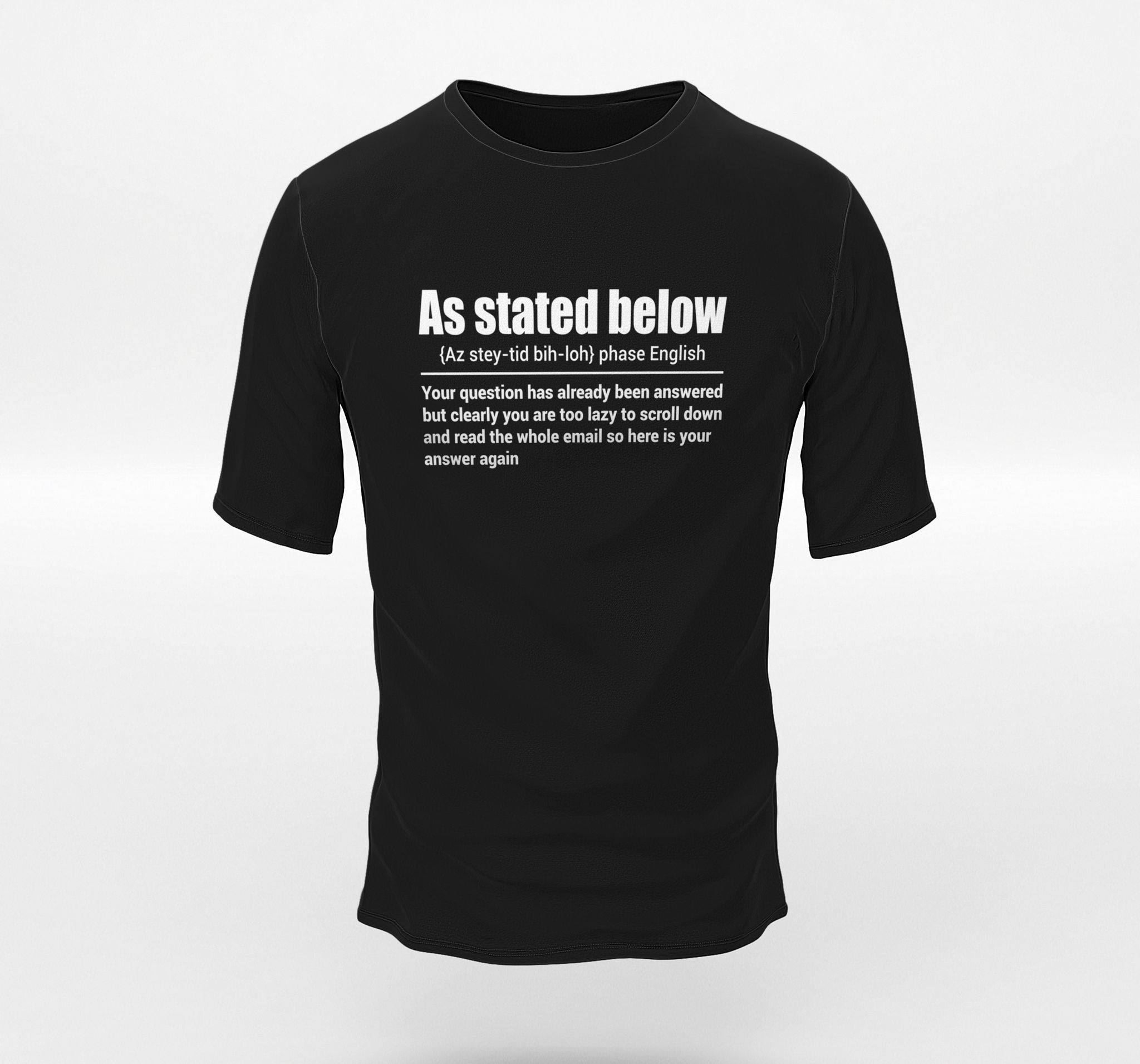 As Stated Below T-Shirt