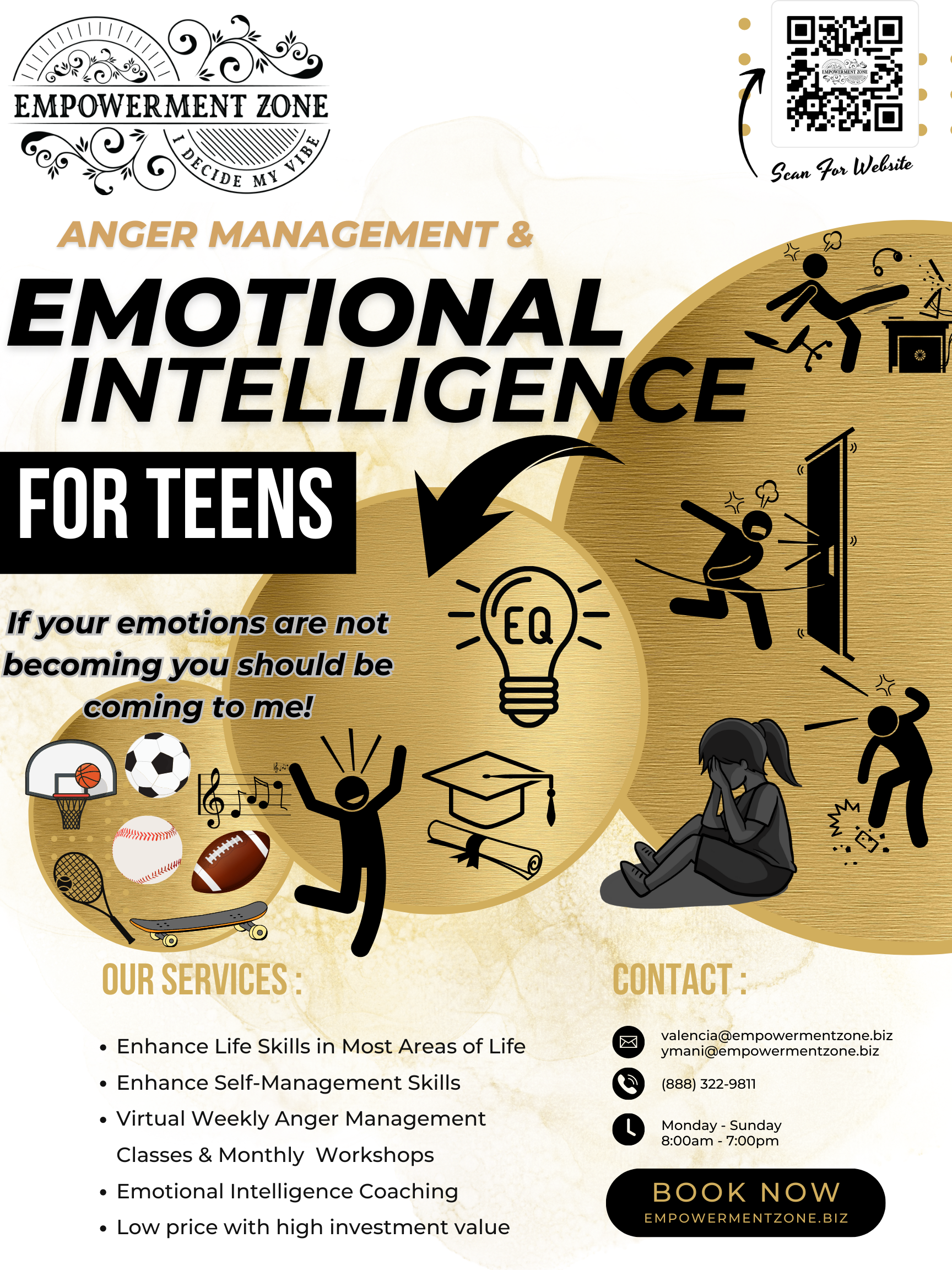 Teen Anger Management Classes (12 Classes Minimum)