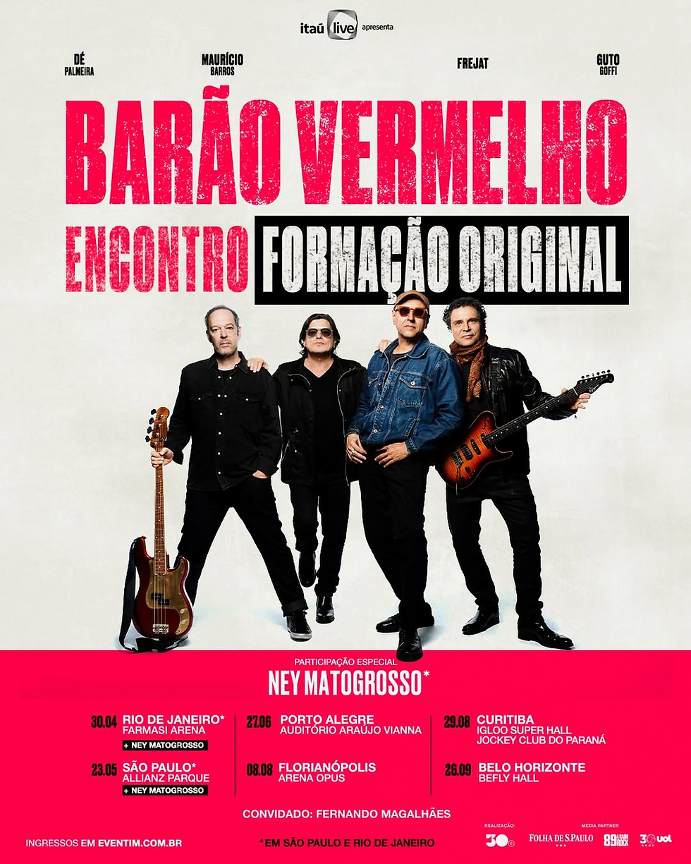 Barão Vermelho celebra reencontro histórico em turnê que percorre o Brasil em 2026