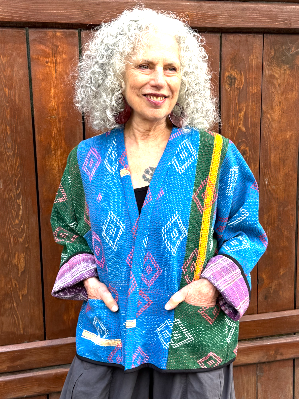 Yaza Cropped Vintage Kantha Jacket