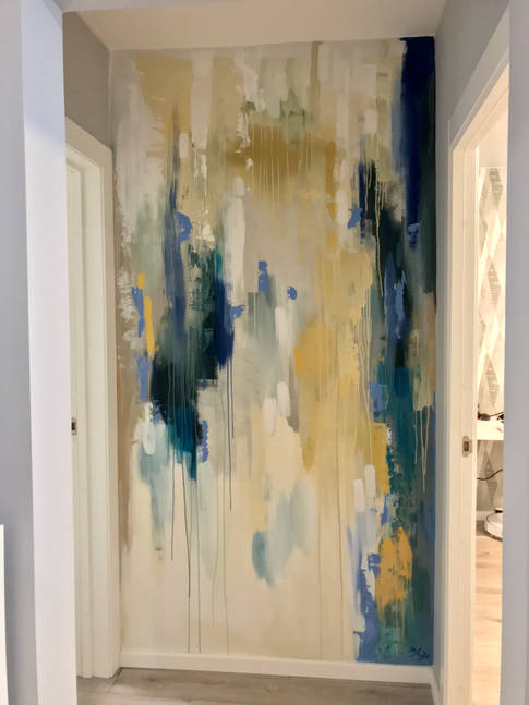 Abstract wall mural "Golden rain"