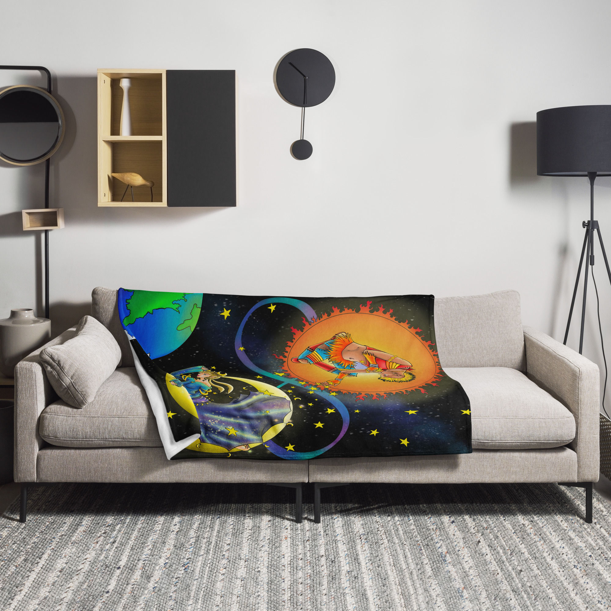 Sun and Mon into Infinity Throw Blanket