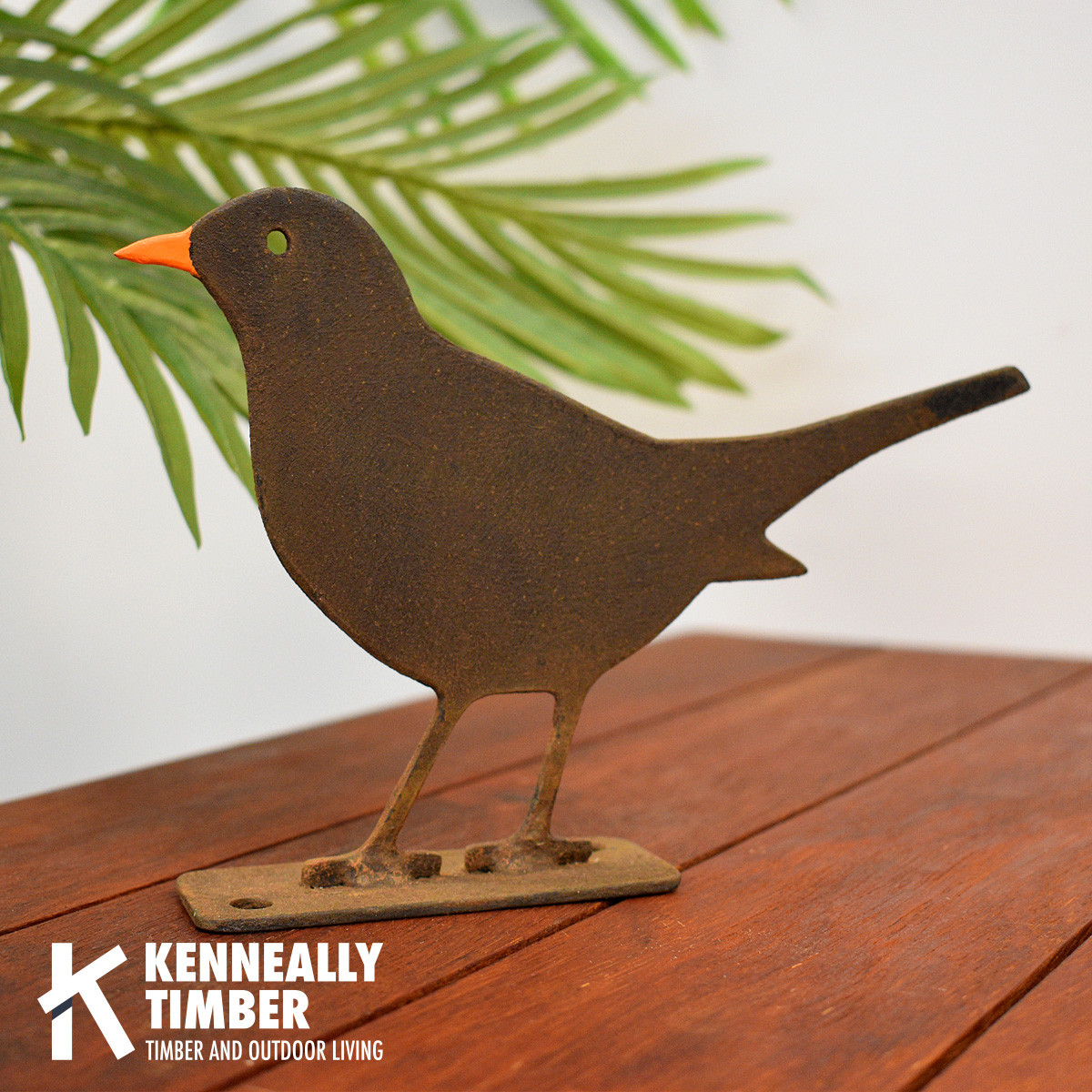 Blackbird with Metal Base – Rust