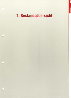 1. Bestandsübersicht