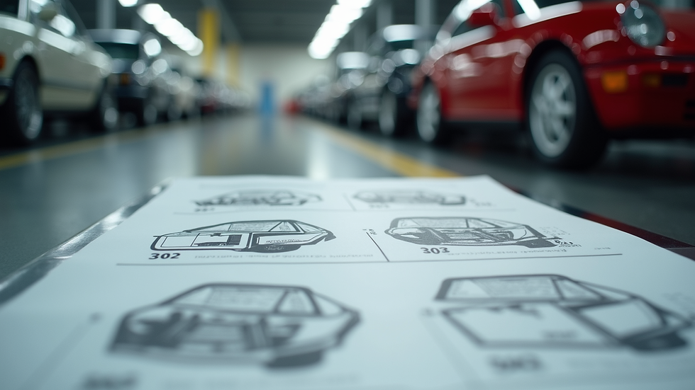 Close-up view of a detailed Japanese car auction inspection sheet