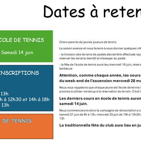 Dates à retenir en juin