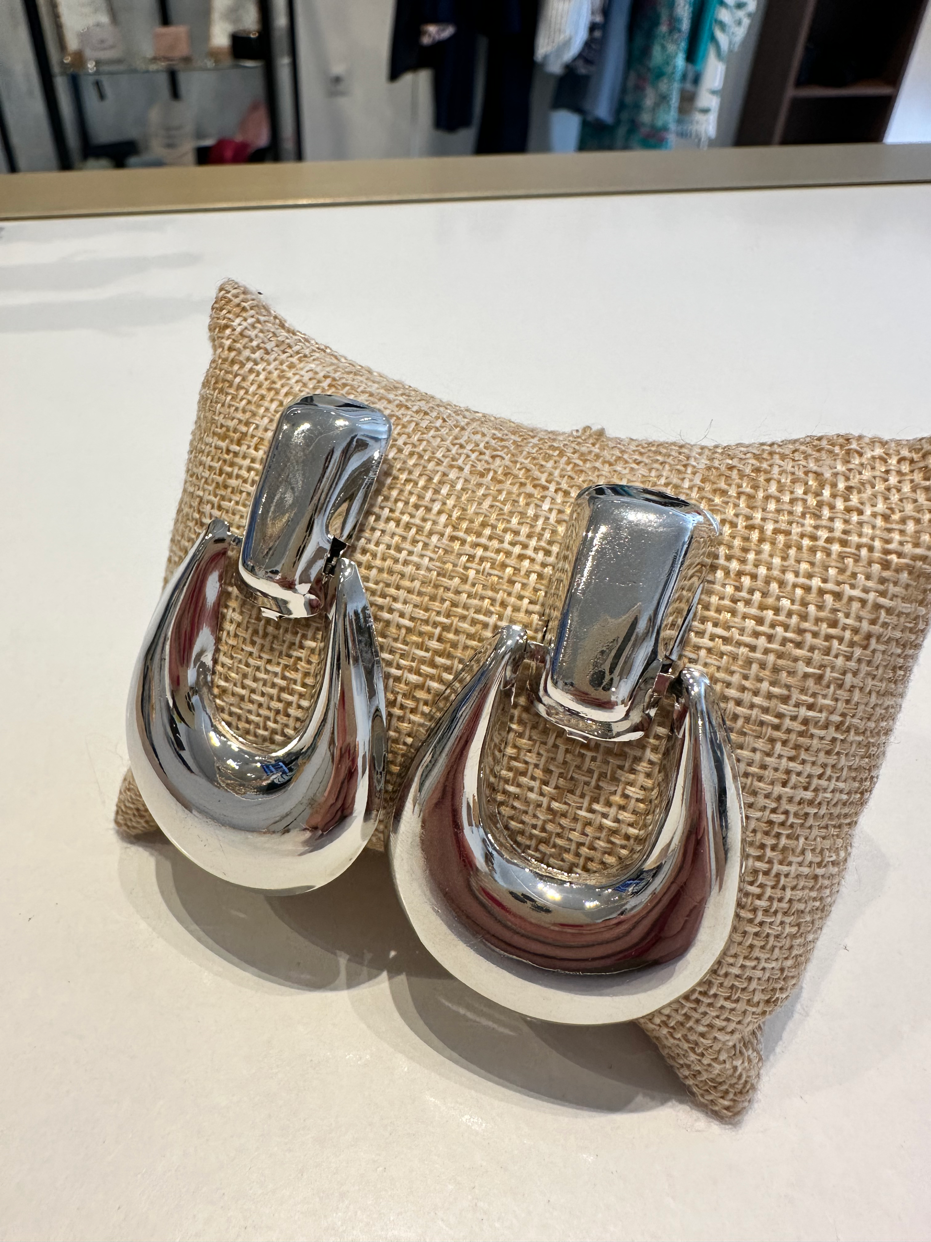 Pendientes grandes plata