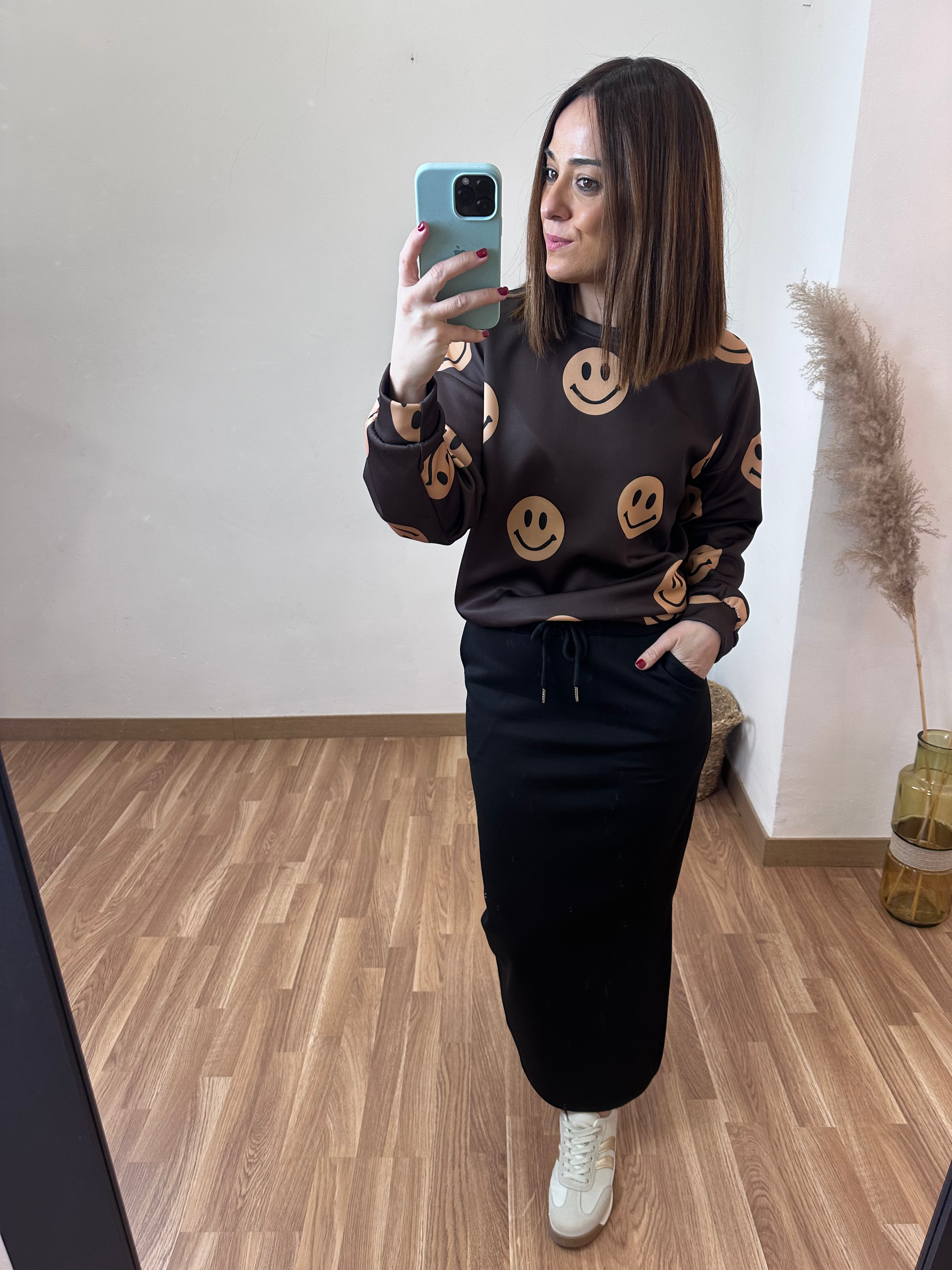 Sudadera smile marrón