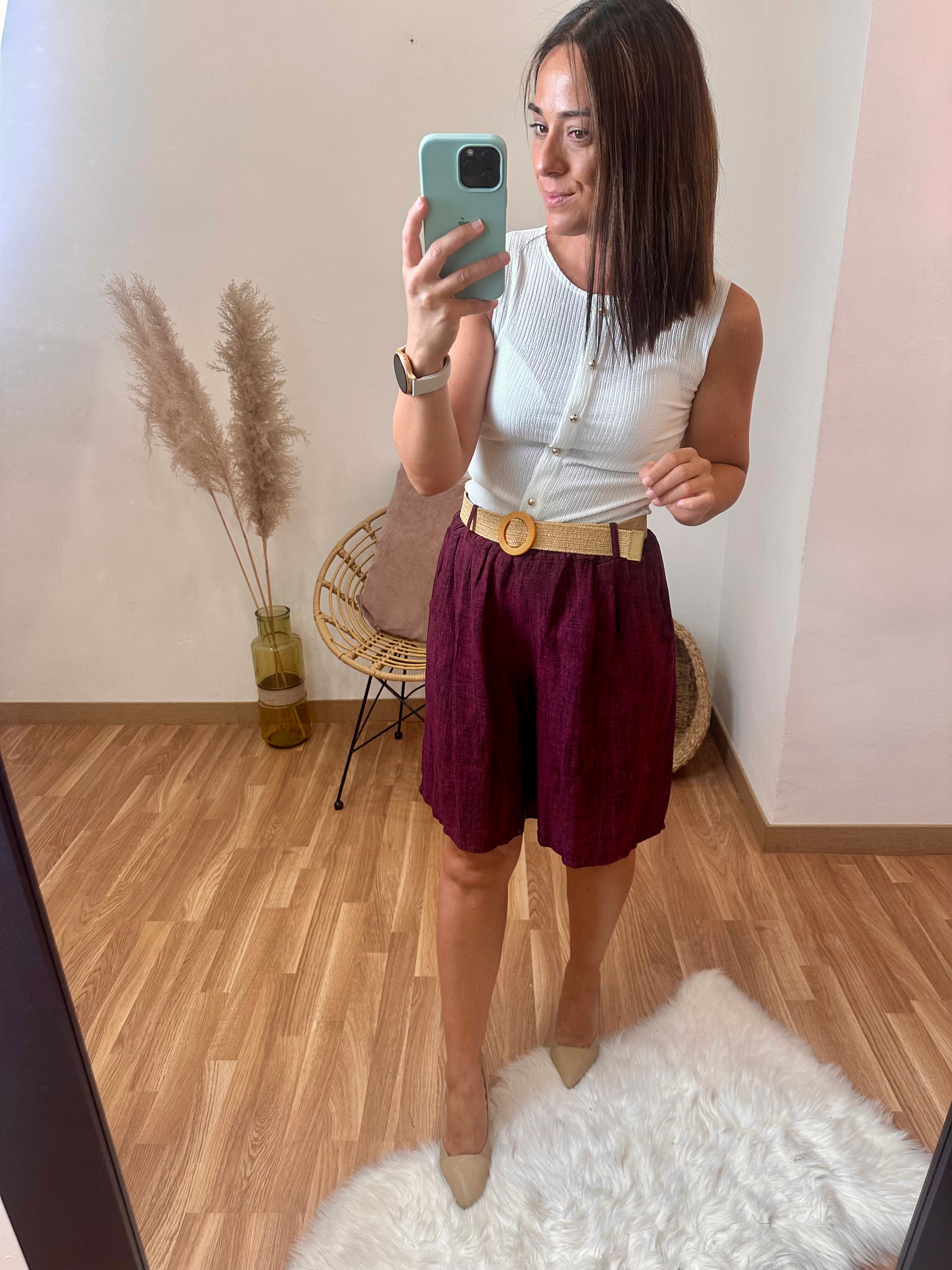 Pantalón Rebeca Burdeos jaspeado