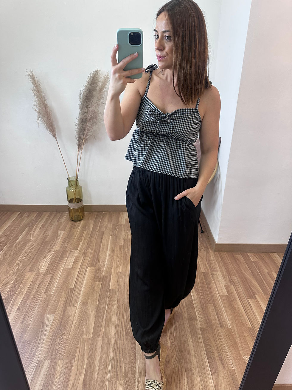 Miniatura: Top Vichy negro