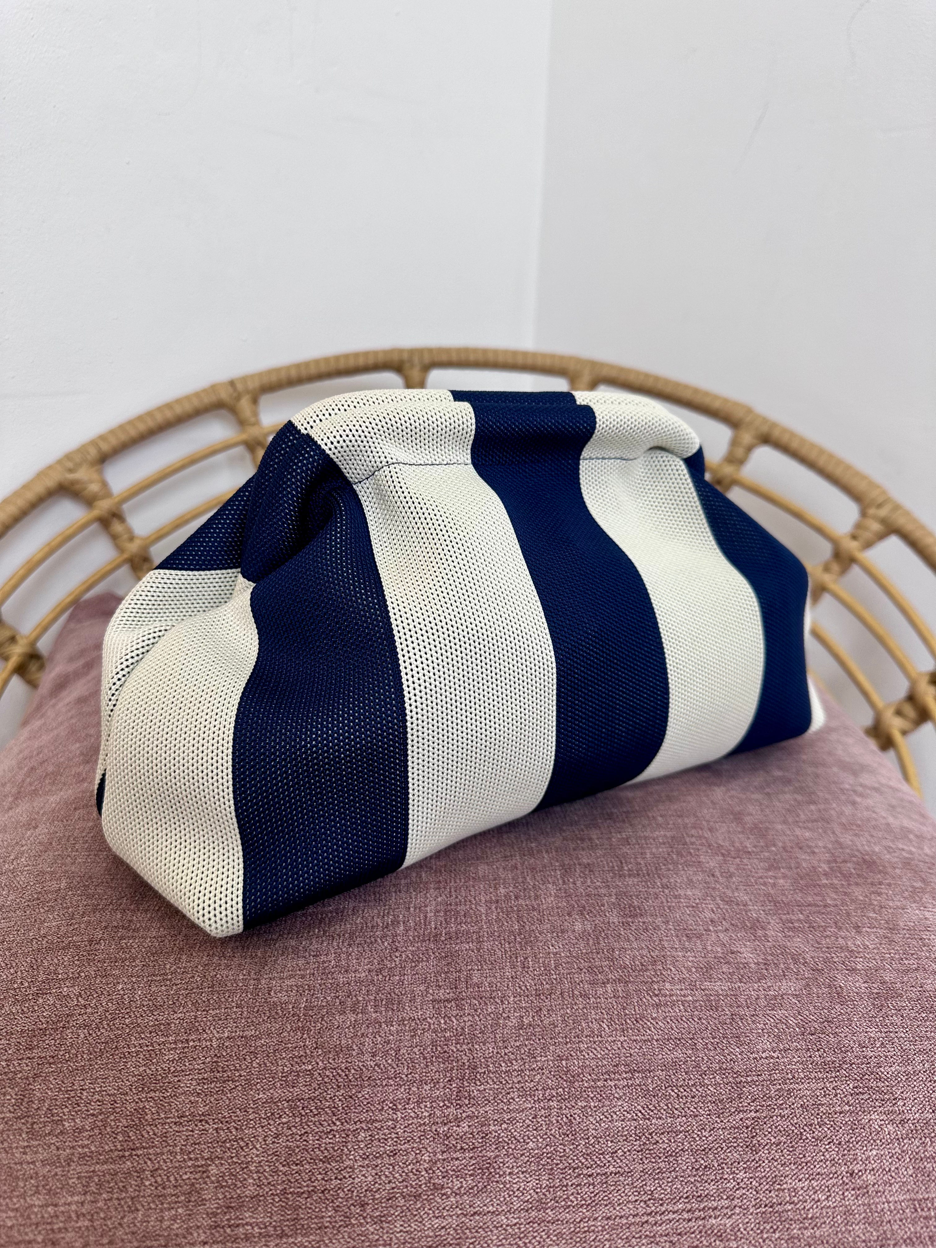 Bolso a rayas marino y beige
