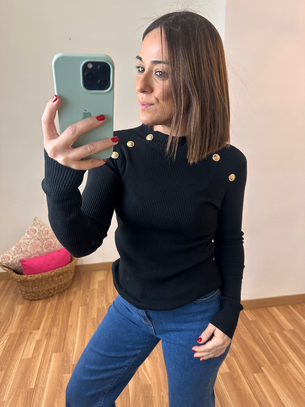 Suéter marinero liso negro