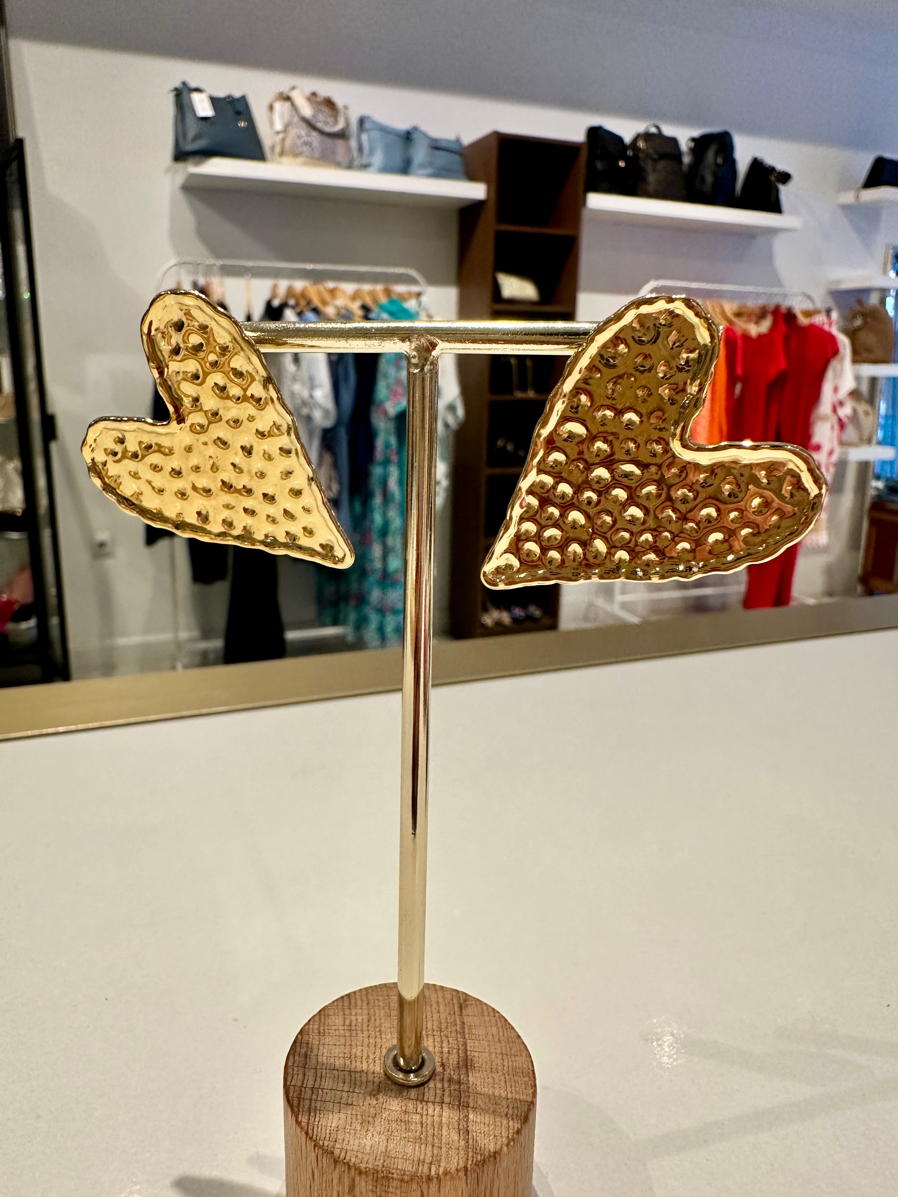 Pendientes corazones oro