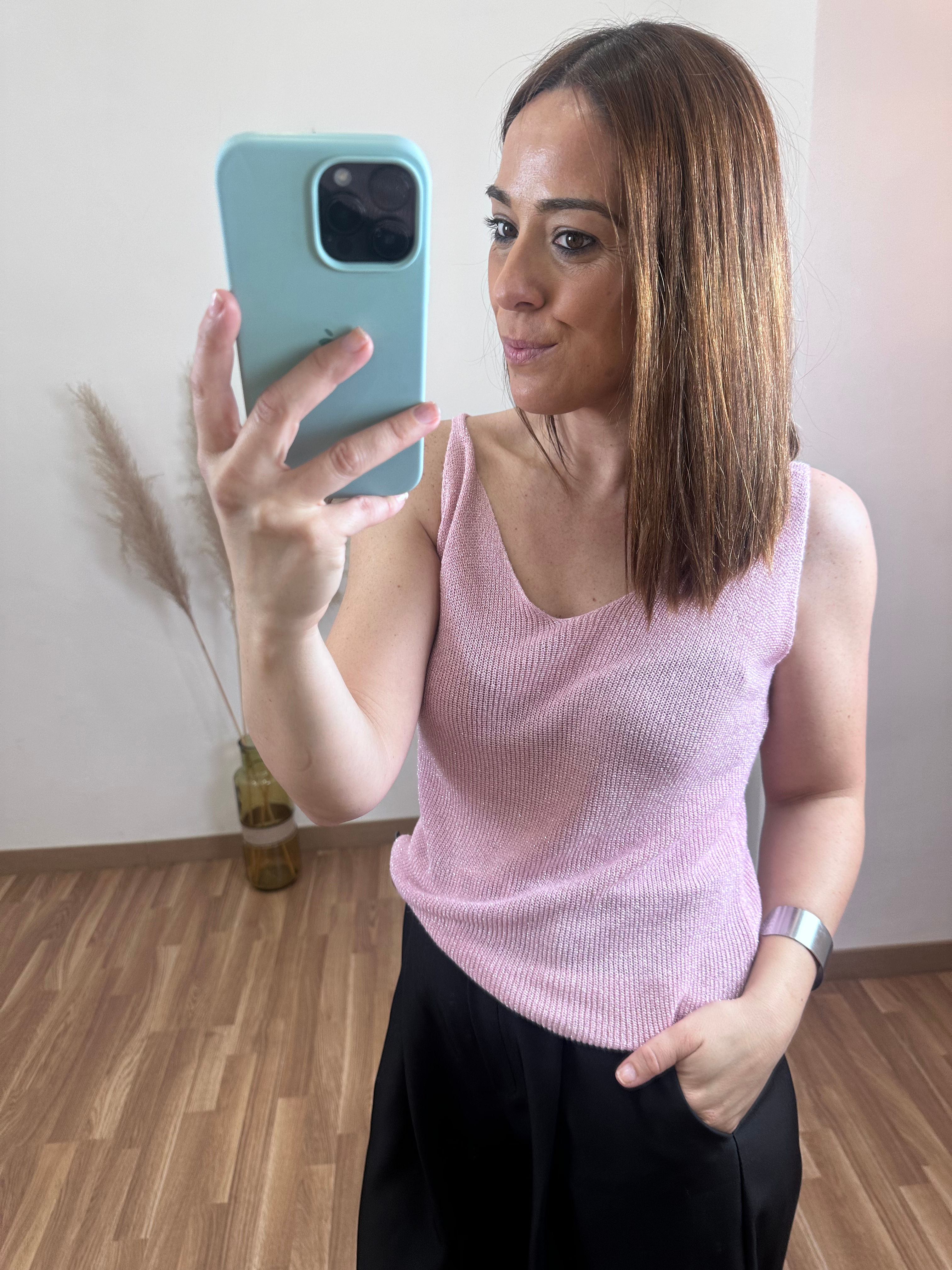 Camiseta brillo rosa 