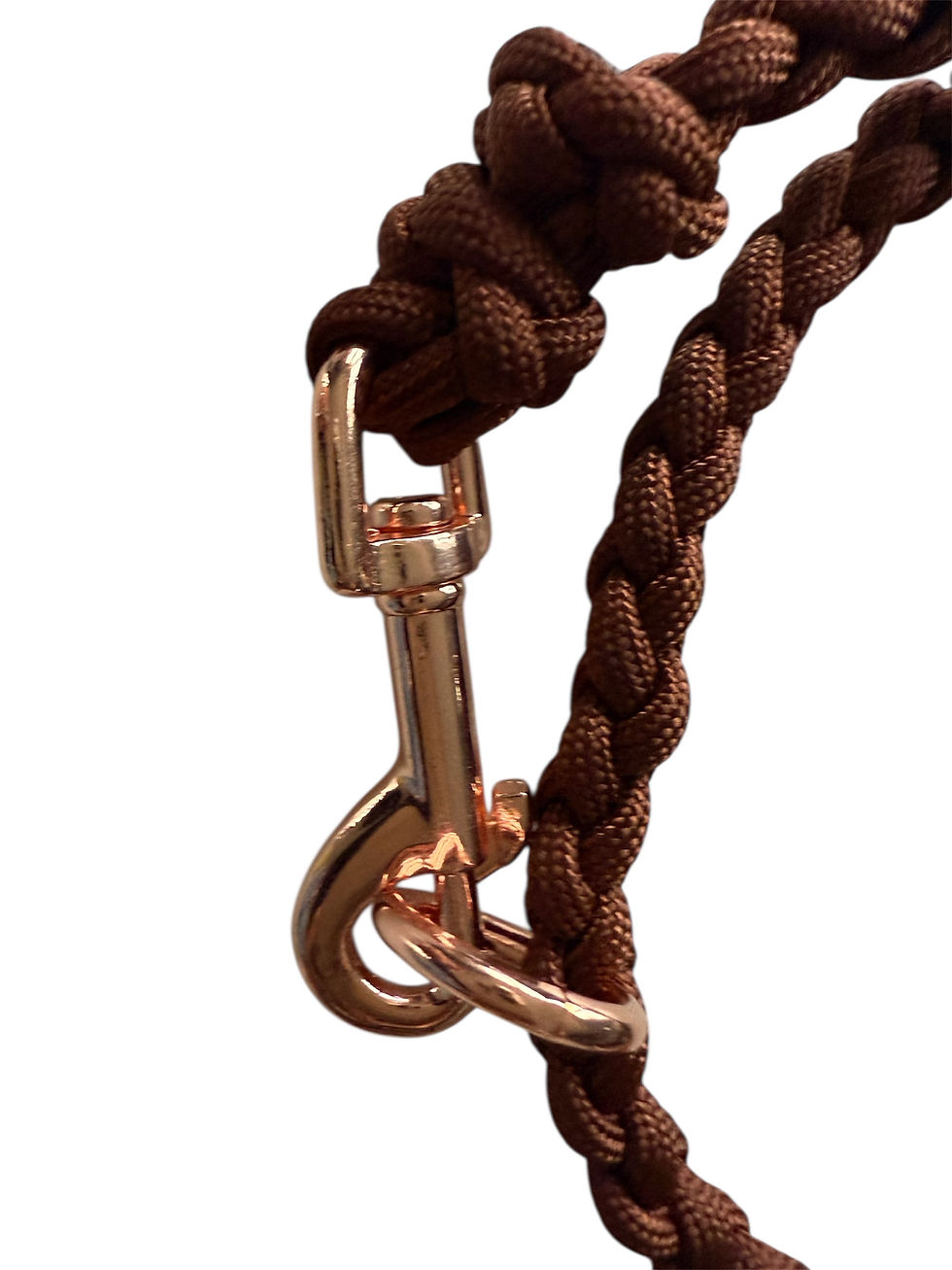 Miniaturbild: Paracord Hundeleine „brown meets rosé gold“