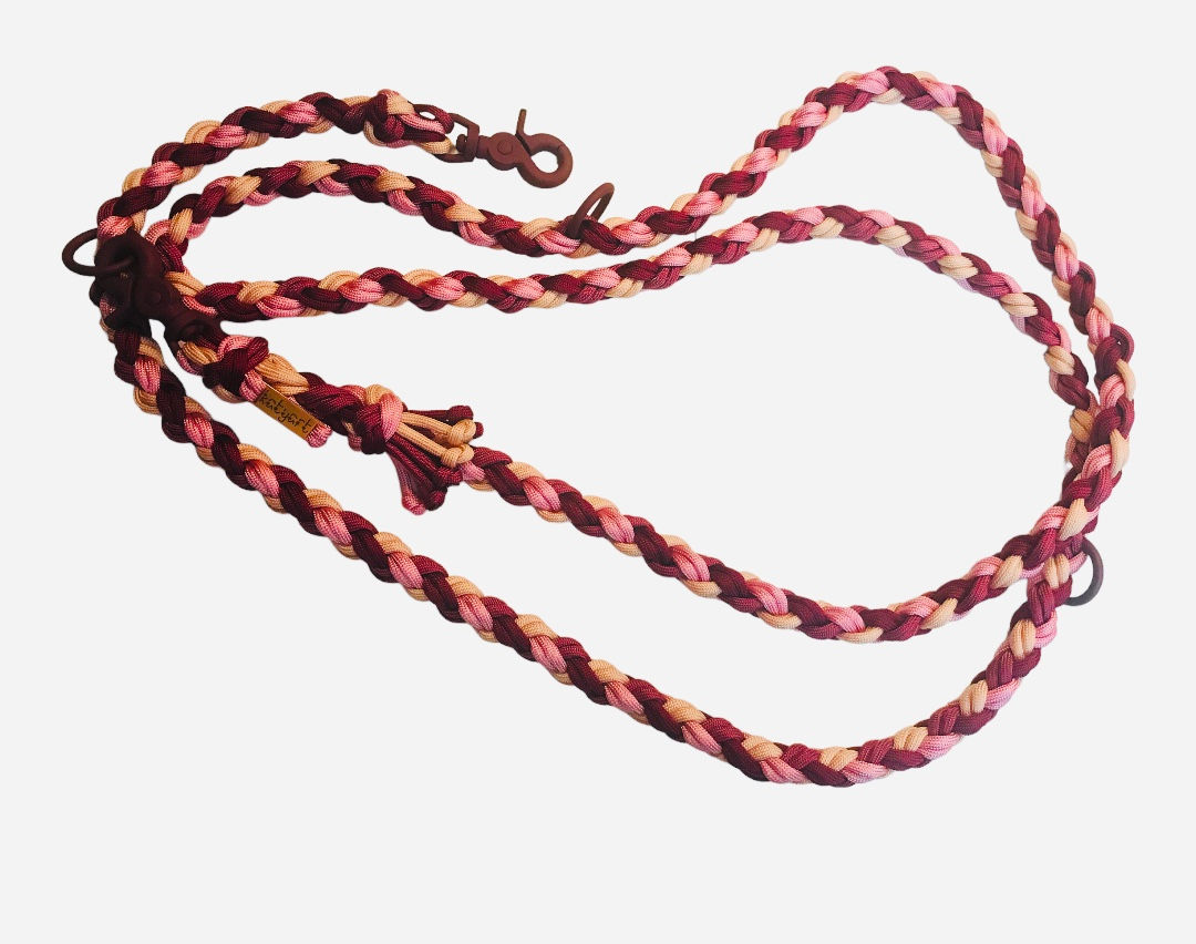 Paracord-Leine „rosa-rot“