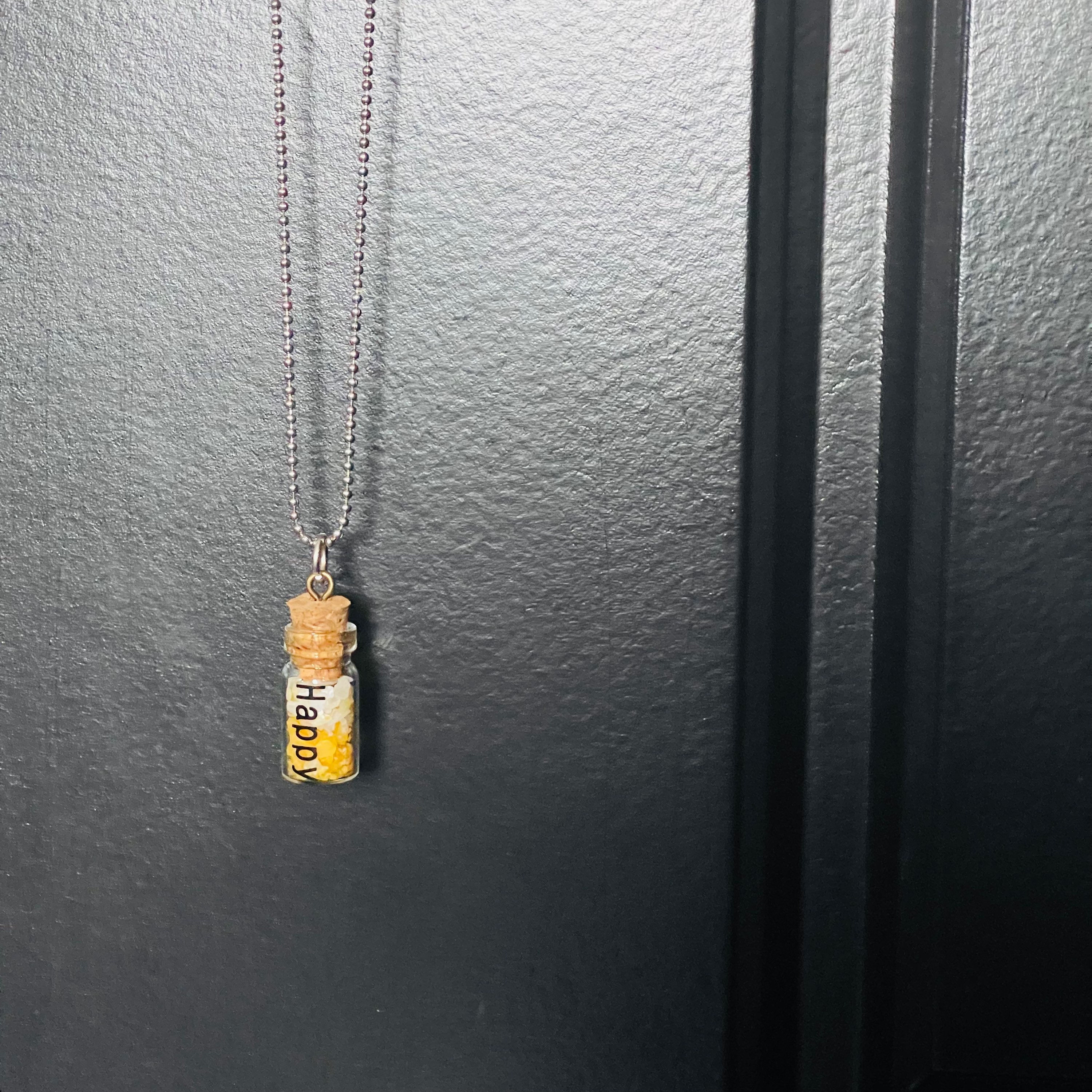 Happy Message Bottle Necklace