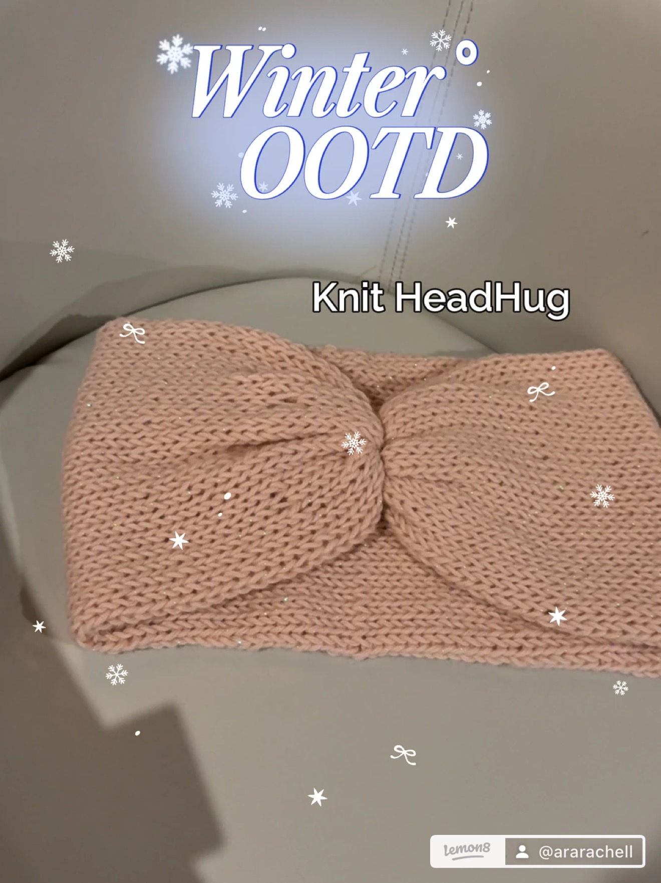 Pink Knit Thick Headband