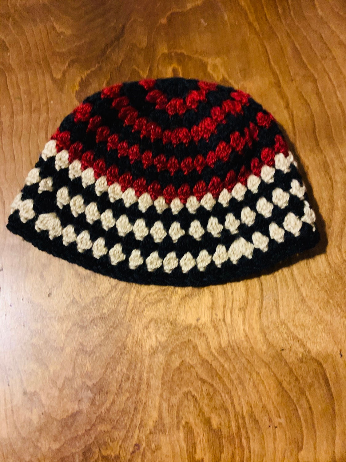 Checkered knit hat