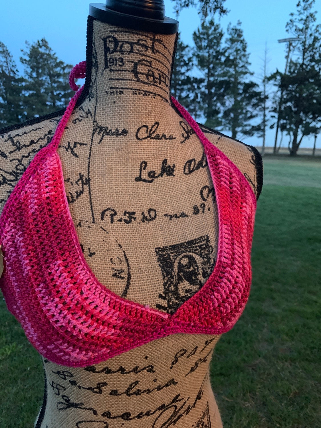 Pink Crocheted Bikini Top
