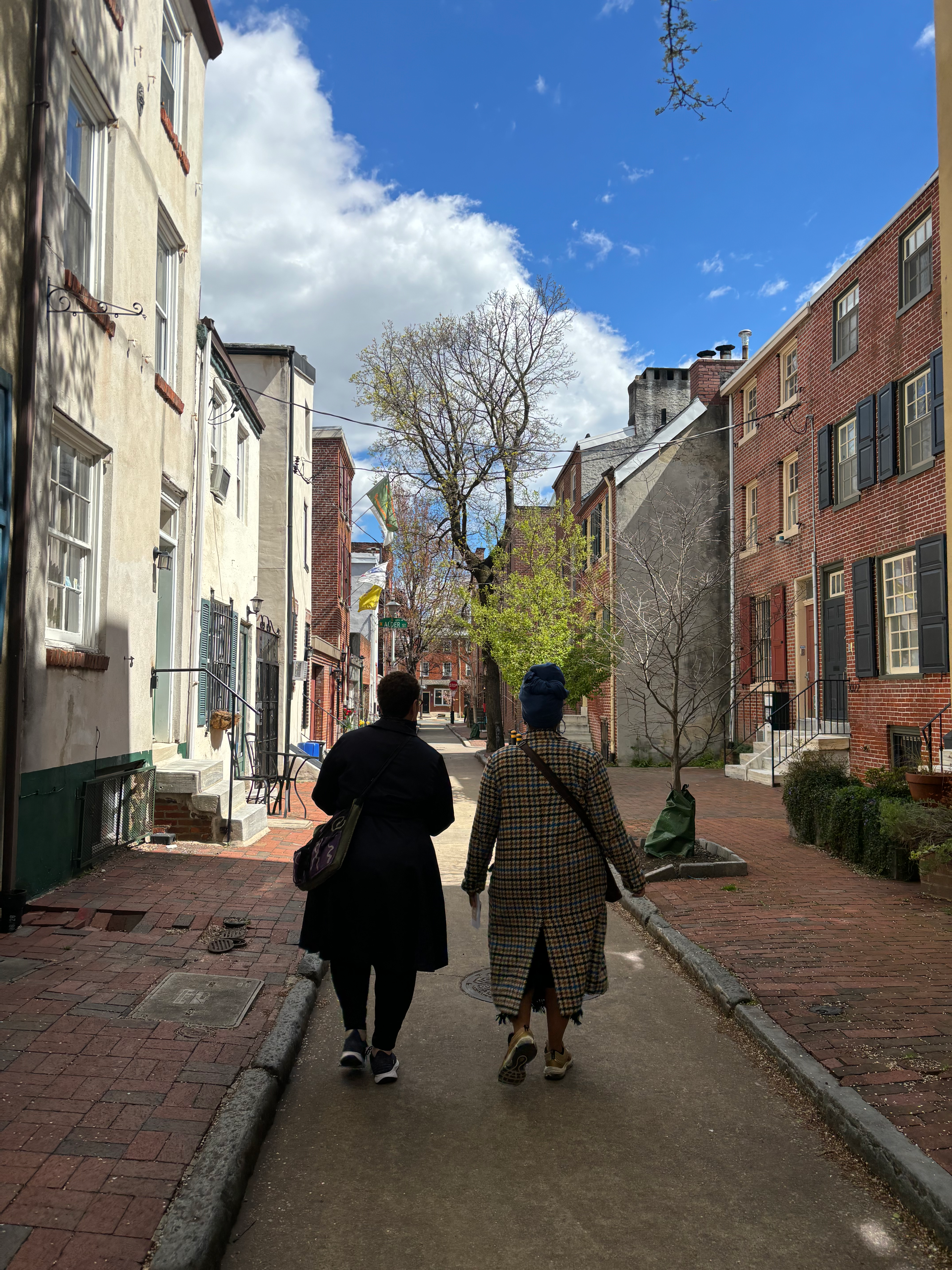 The authors walking down Barley Street, just as Harriet Jacobs did, almost 200 years ago