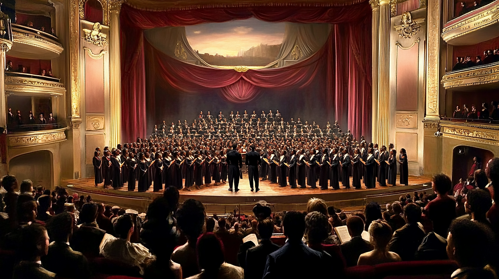 AI image of the February 5, 1884 Shiloh Musical Association Concert at the Academy of Music
