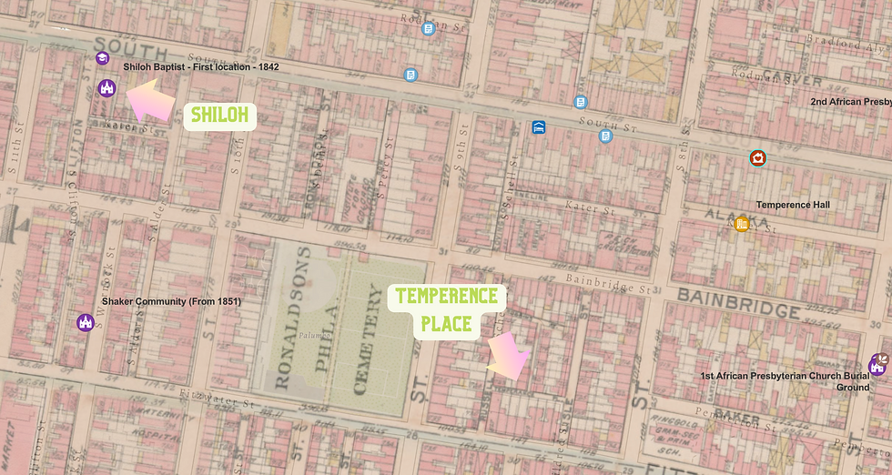 The short distance from Temperance Place to Shiloh. See our map for more details.