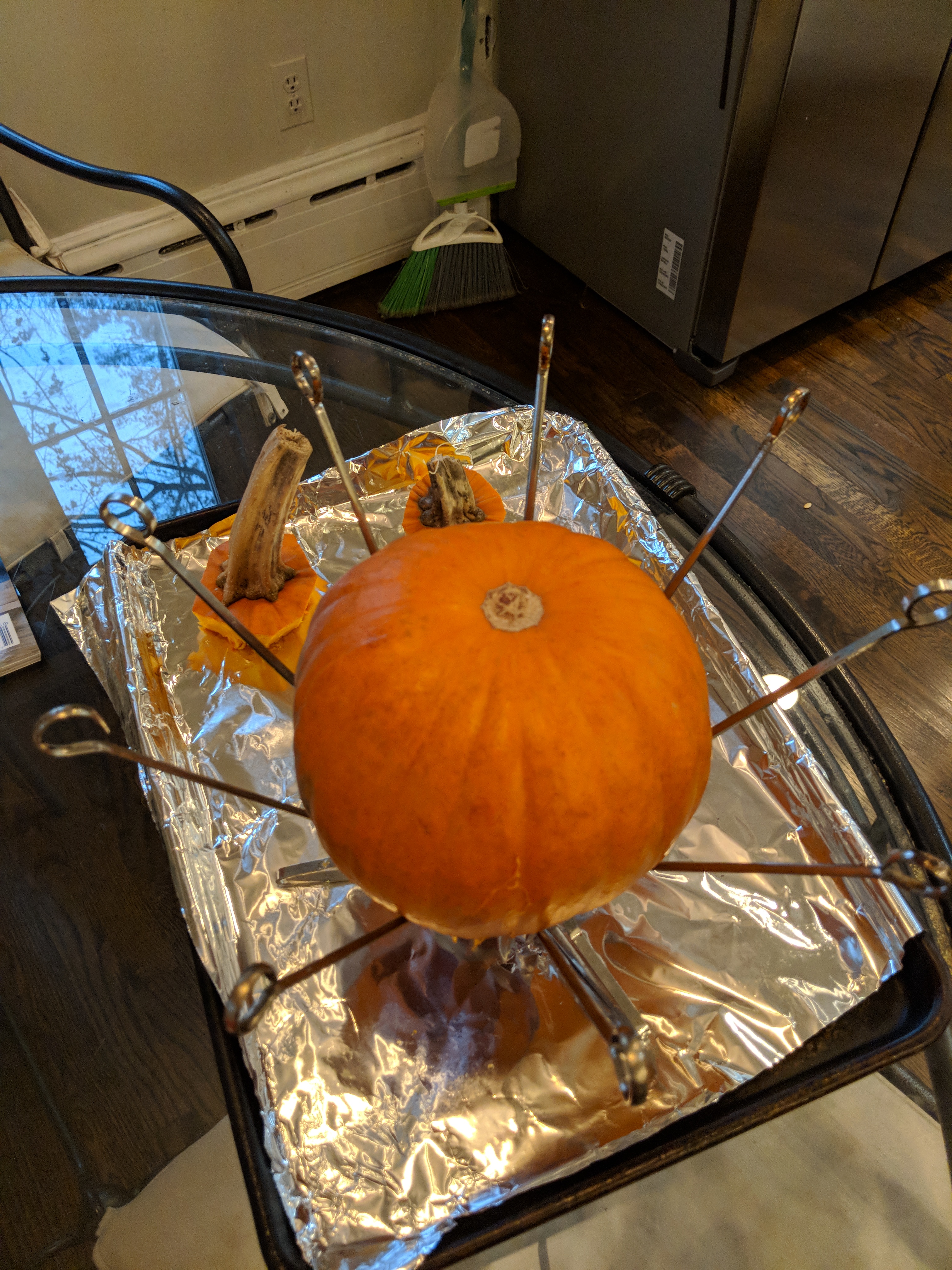 Roasting Pumpkins on the O-Yaki