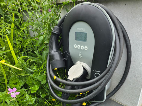 A MyEnergi Zappi EV charger installed in Swansea, South Wales