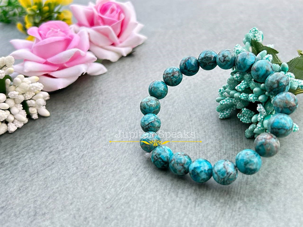 Thumbnail: Natural African Turquoise Stone Bracelet 10MM With Lab Certificate Unisex