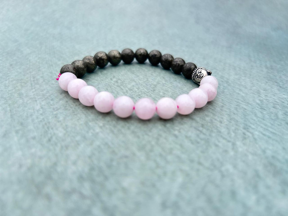 Rose Quartz Pyrite Stone Bracelet
