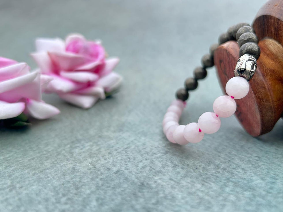 Rose Quartz Pyrite Stone Bracelet Certified