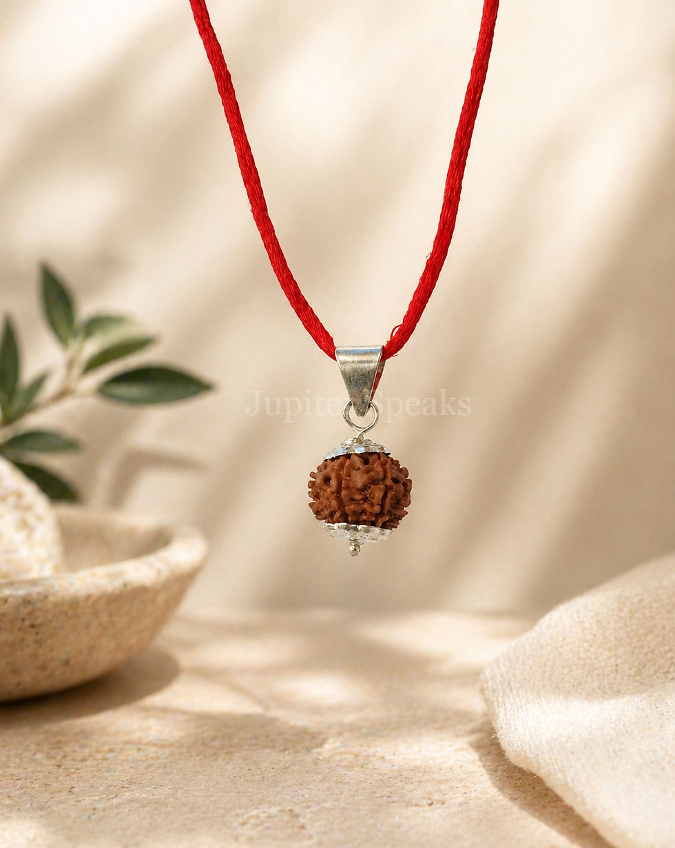 Thumbnail: Certified 7 Mukhi Rudraksha Pendant for Wealth and Prosperity Front Design