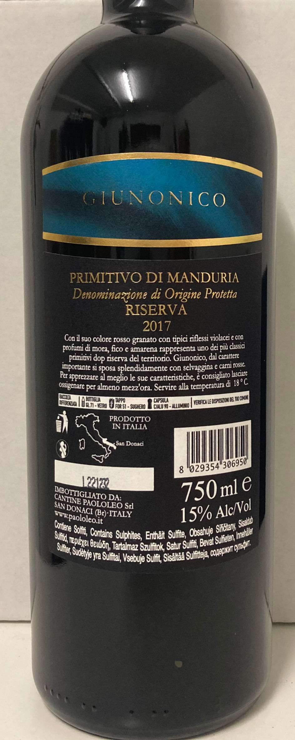 Miniaturbild: GIUNONICO PRIMITIVO DI MANDURIA RISERVA DOP