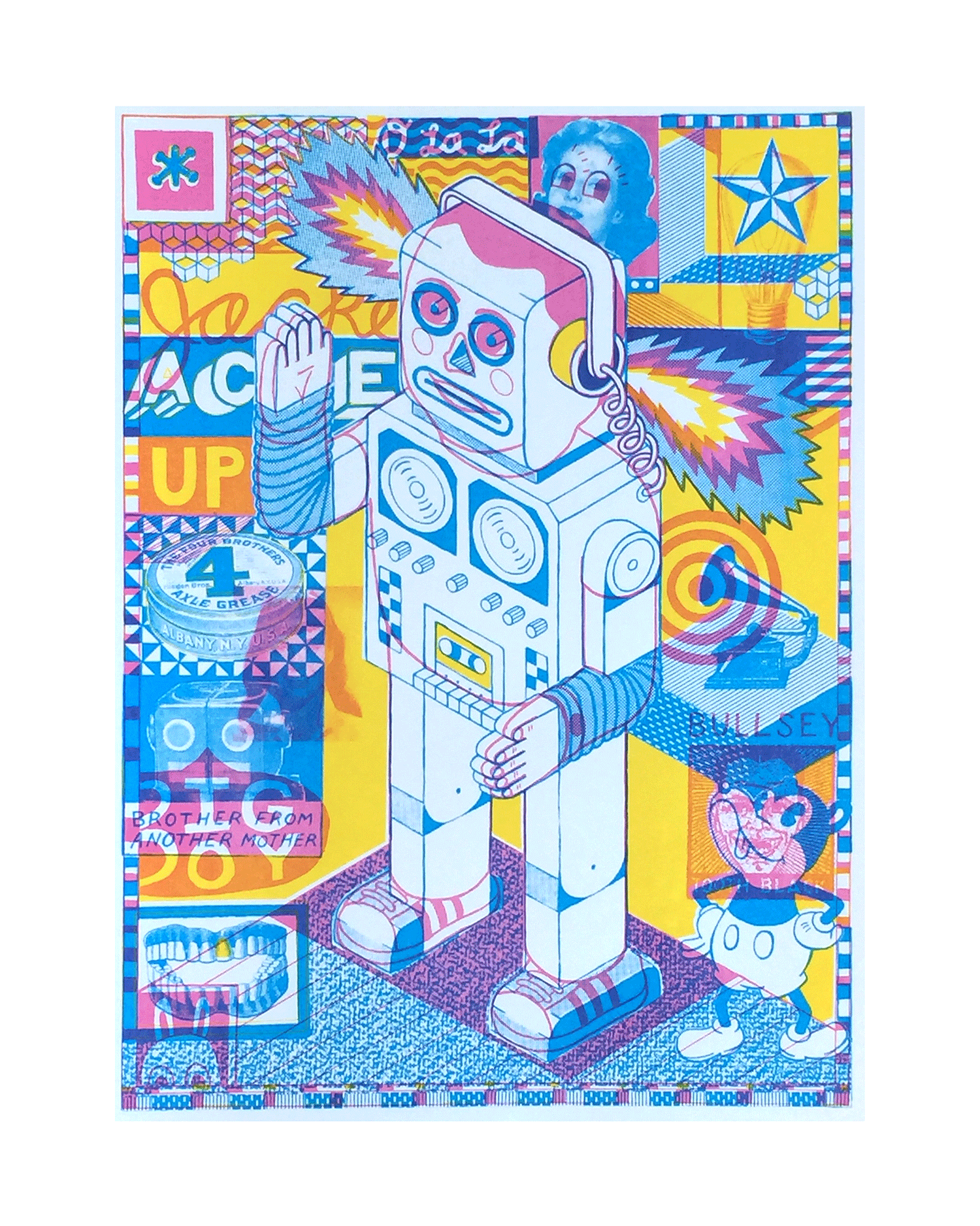 Screen print, Large Screen print, Illustration, Collage, Chadwick Tolley, PInterest Screen Print