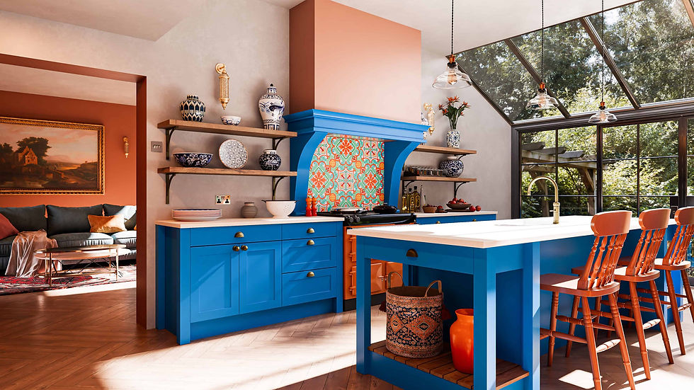 Luxury Cuisine kitchen interior combining bold design with functional cooking space.