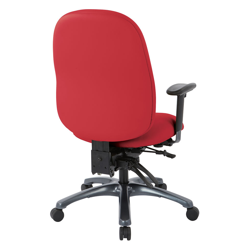 Thumbnail: Multi-Function High Back Chair with Seat Slider and Titanium Finish Base